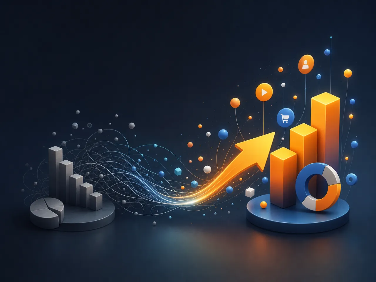 Google analytics 4 &mdash; Контрастный обзорный кадр темы для тёмной поясняющей полосы